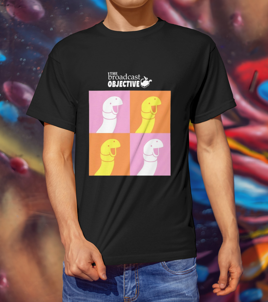The Broadcast Objective Colorful Cartoon Faces Pop T-Shirt