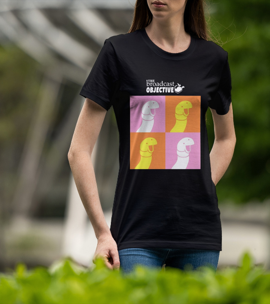 The Broadcast Objective Colorful Cartoon Faces Pop T-Shirt