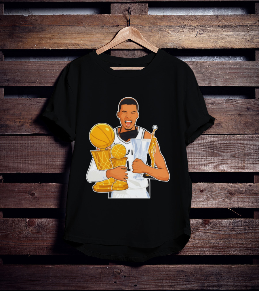 Victor Wembanyama Cartoon Trophy San Antonio Spurs MVP T-Shirt
