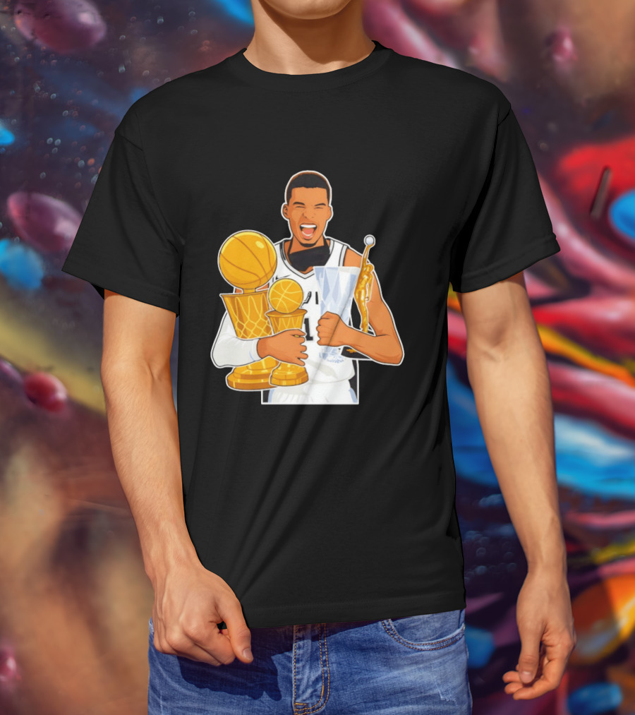 Victor Wembanyama Cartoon Trophy San Antonio Spurs MVP T-Shirt