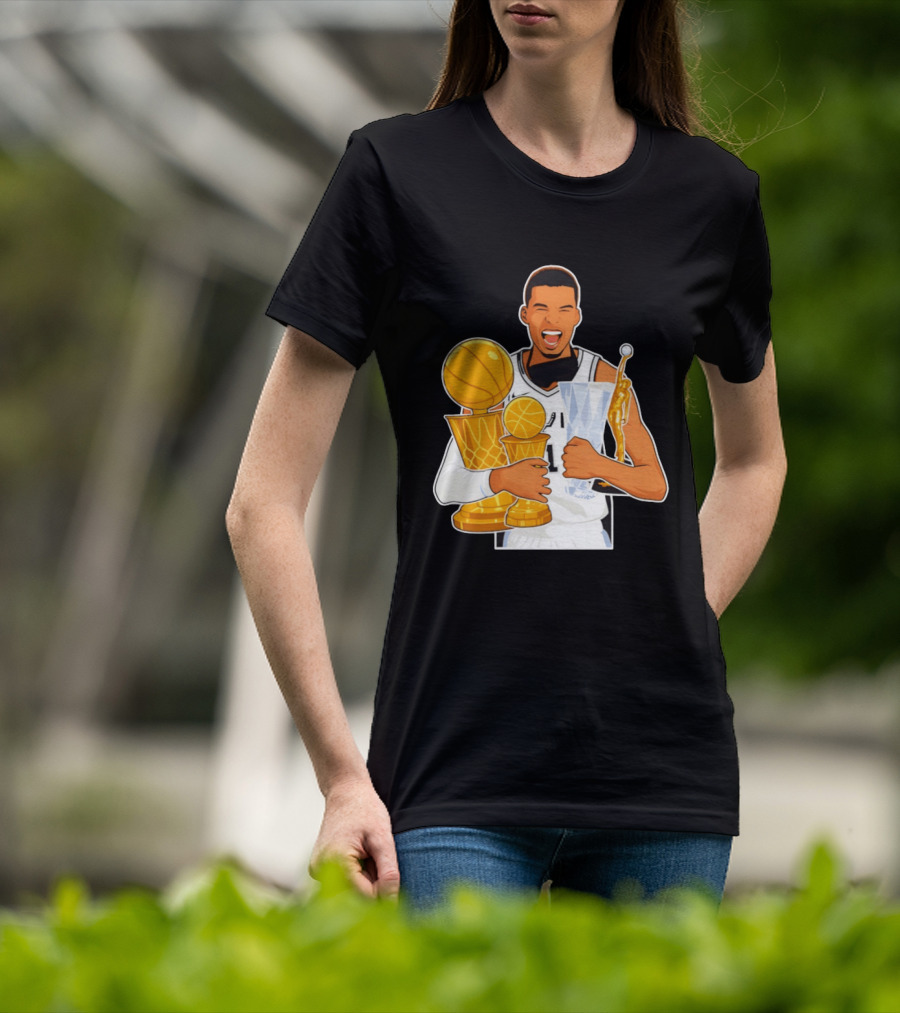 Victor Wembanyama Cartoon Trophy San Antonio Spurs MVP T-Shirt