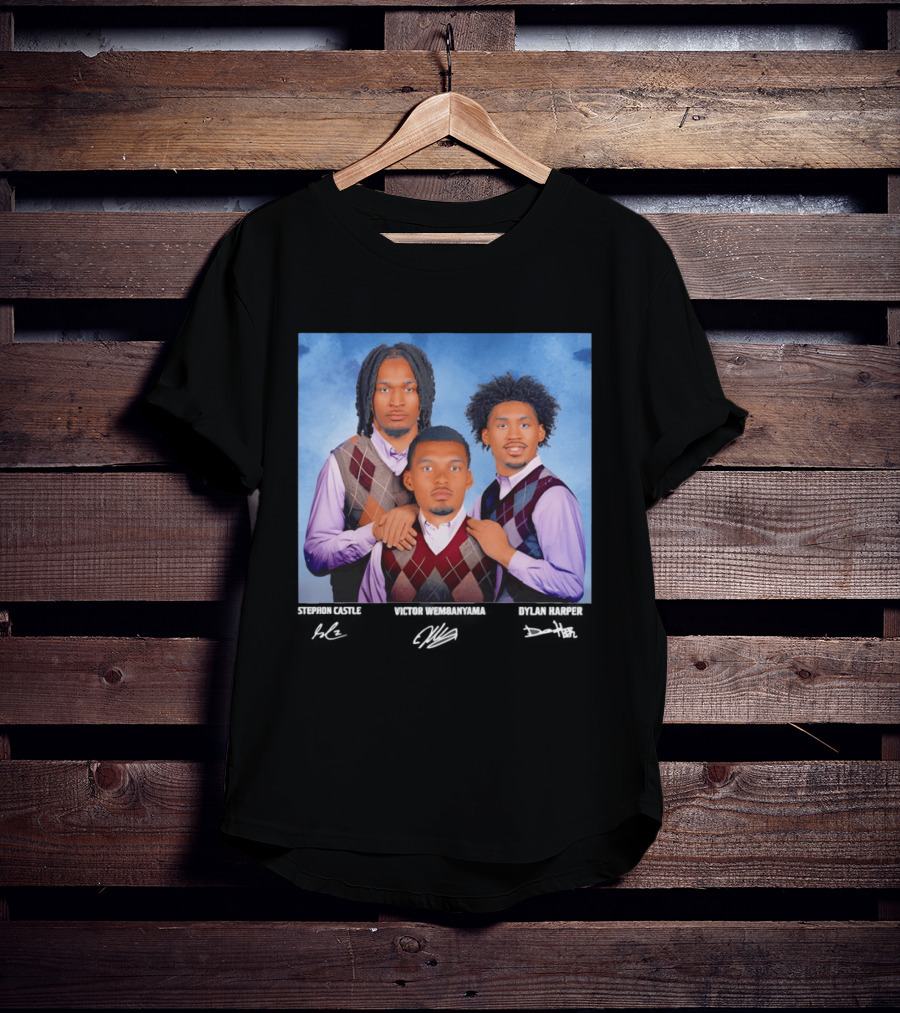 Victor Wembanyama Dylan Harper Stephon Castle Step Brothers San Antonio Spurs Signatures T-Shirt