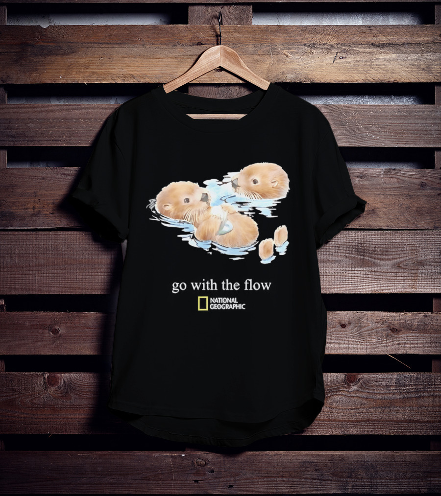 Go With The Flow Otters National Geographic T-Shirt