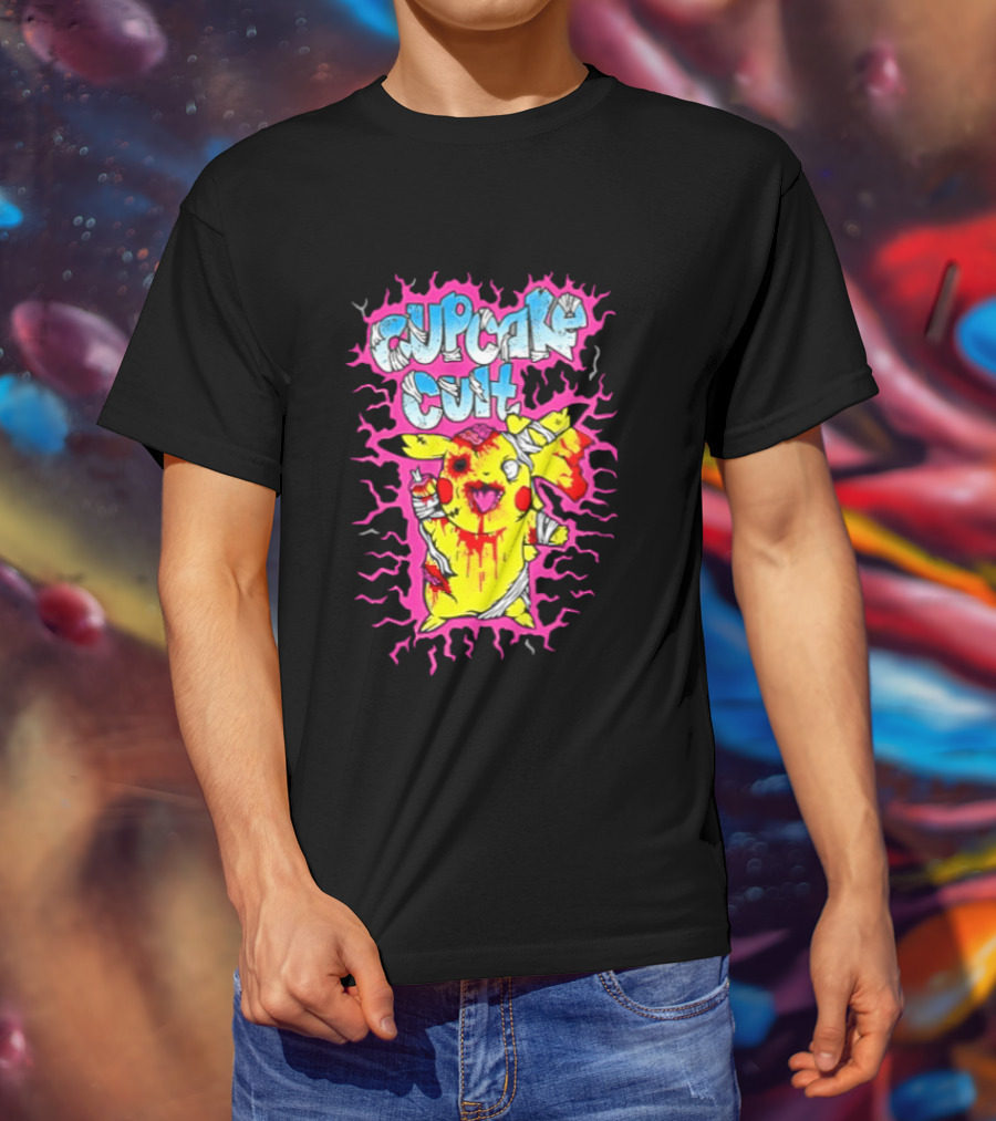 Zombie Pikachu Cupcake Cult Electric Aura Anime Fan Favorite T-Shirt