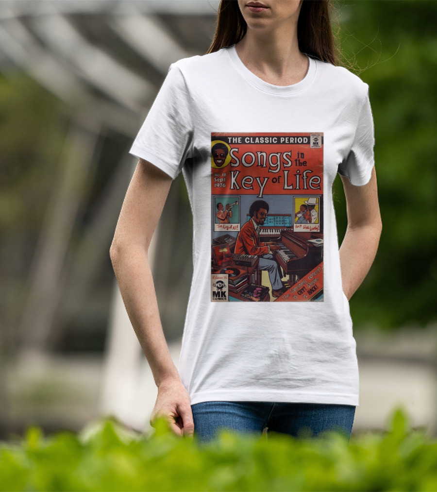 The Classic Period Songs In The Key Of Life Sept 1976 Comic Style Music Legend Iconography T-Shirt