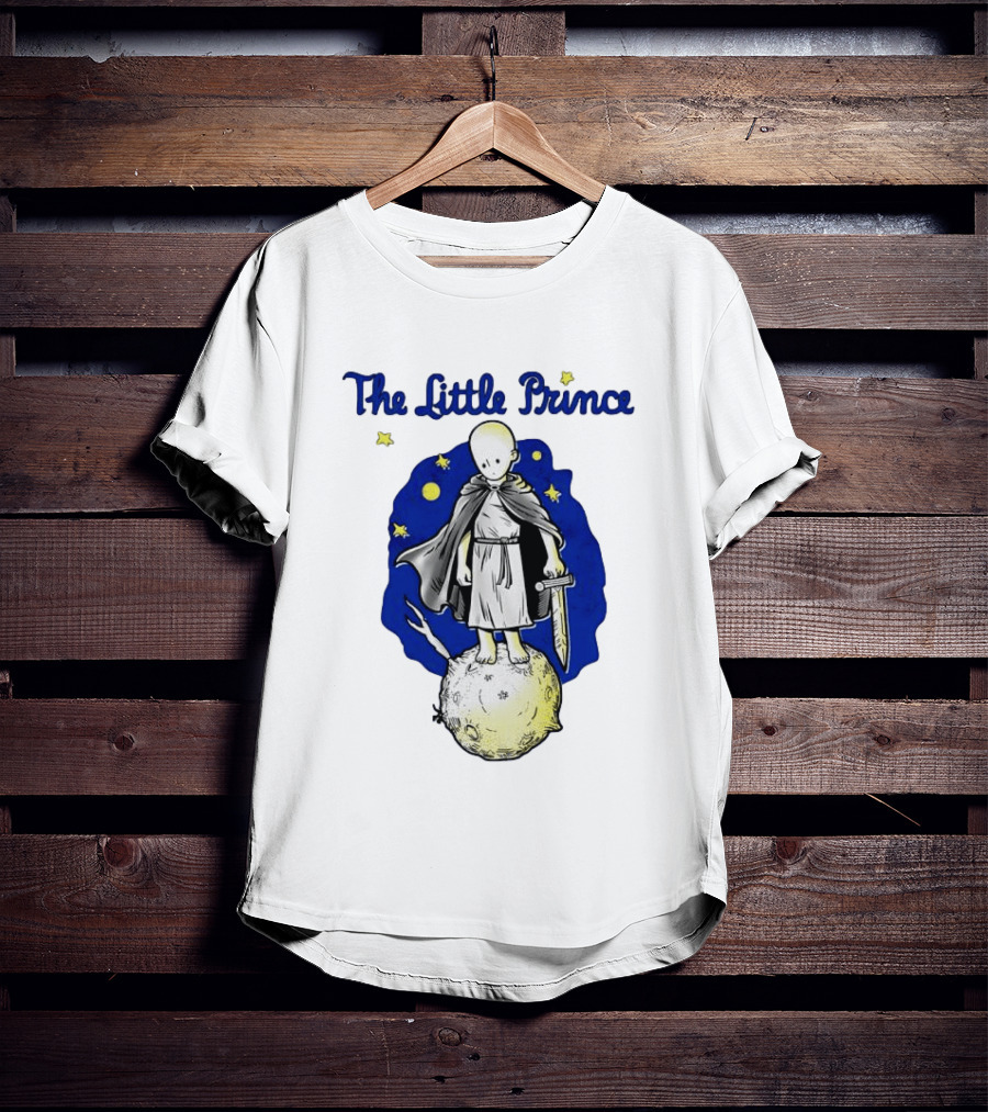 The Little Prince Standing On Asteroid B612 With Stars And Sword T-Shirt