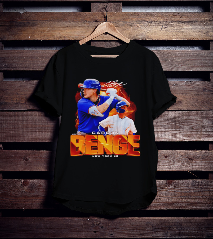 Carson Benge New York Mets NYM Baseball Collage T-Shirt
