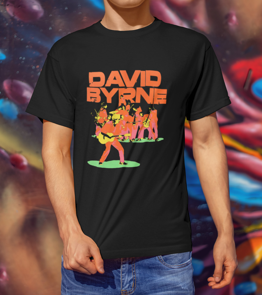David Byrne Colorful Psychedelic Performance T-Shirt