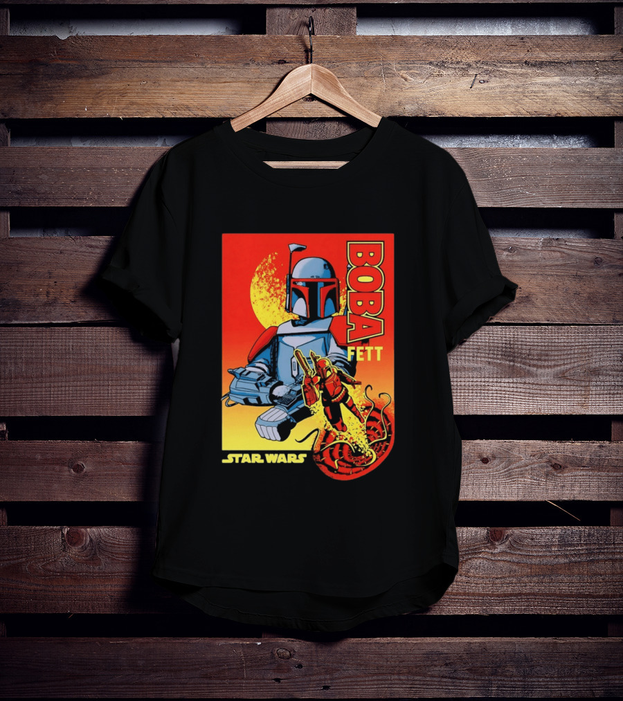 Star Wars Boba Fett Sarlacc Escape Retro Comic T-Shirt