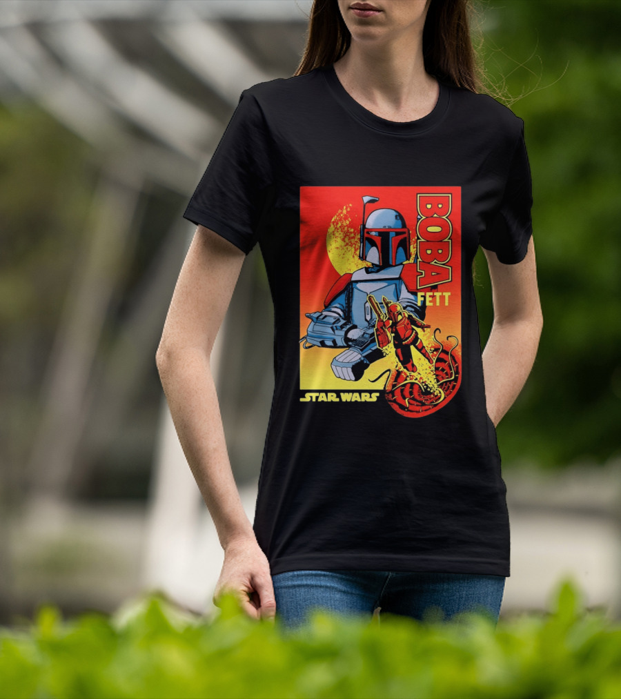 Star Wars Boba Fett Sarlacc Escape Retro Comic T-Shirt
