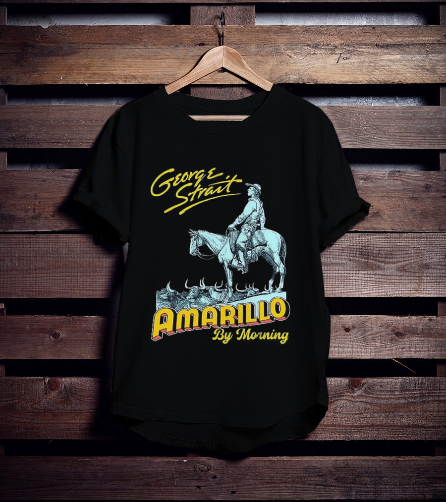George Strait Amarillo By Morning Cowboy On Horse T-Shirt