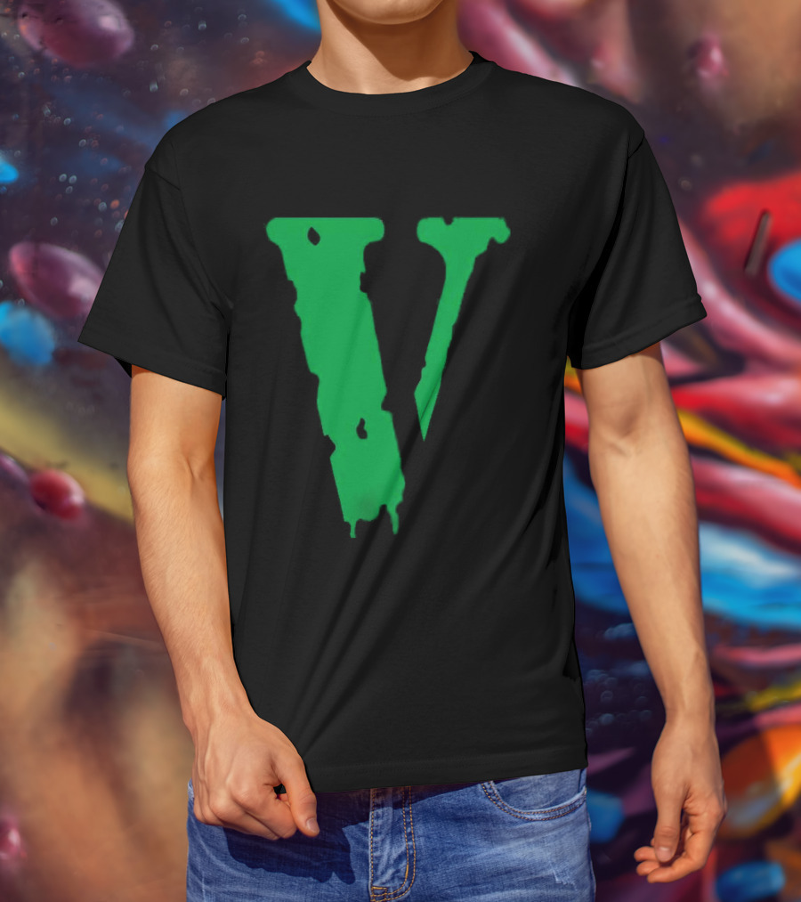 Vlone Friends Dripping Green V T-Shirt