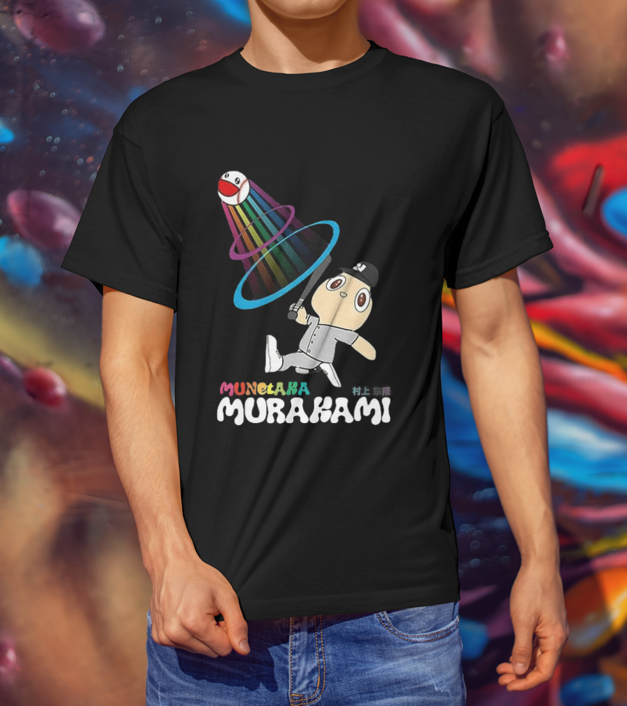 Munetaka Murakami Rainbow Baseball Character Swing T-Shirt