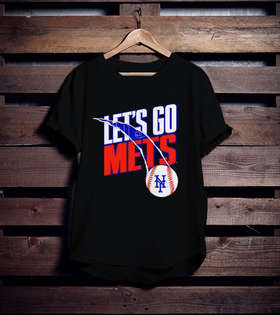 New York Mets Let's Go Mets Baseball Royal Splitter T-Shirt