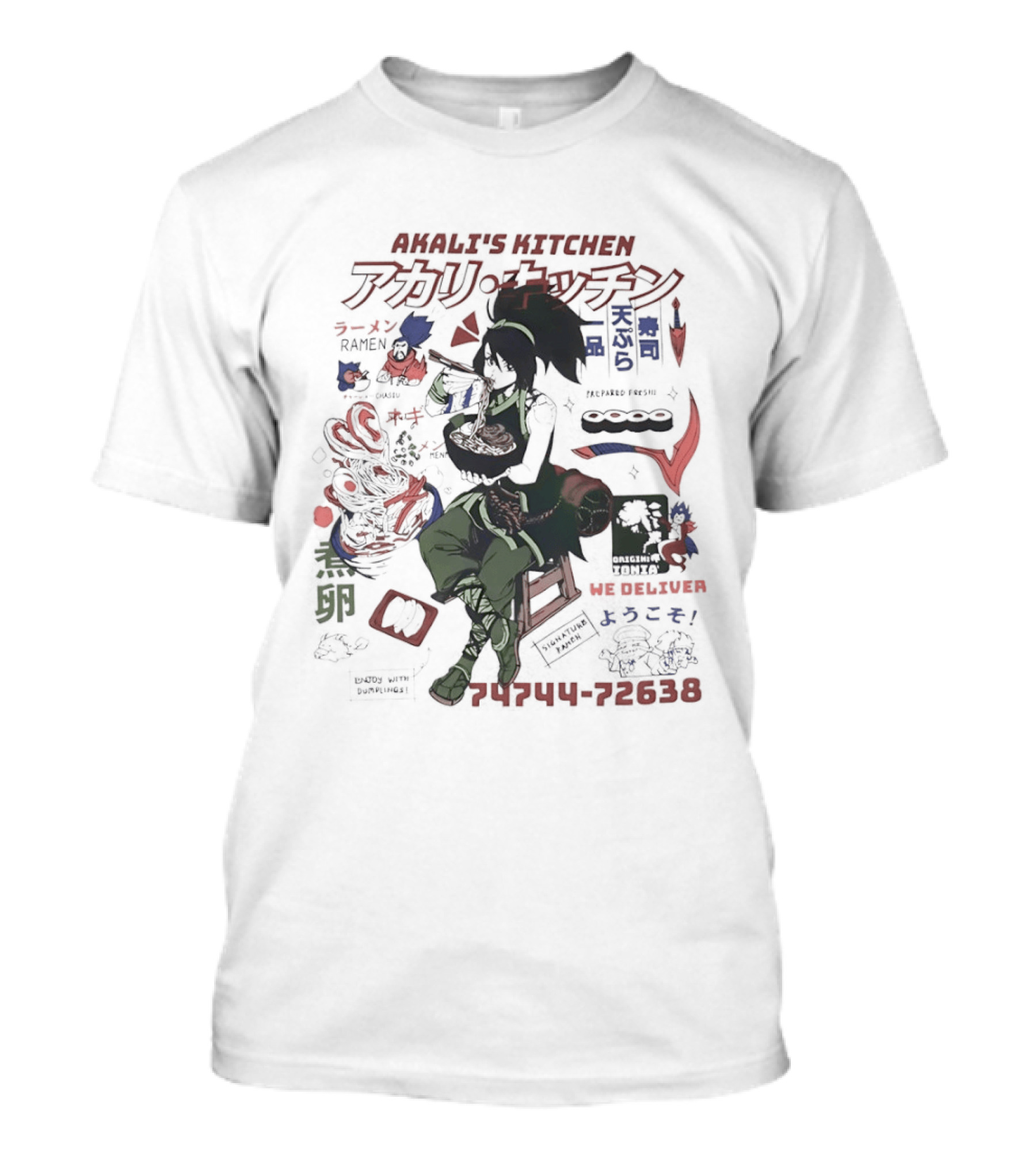 Akali's Kitchen Ramen Delivery Anime Noodle T-Shirt