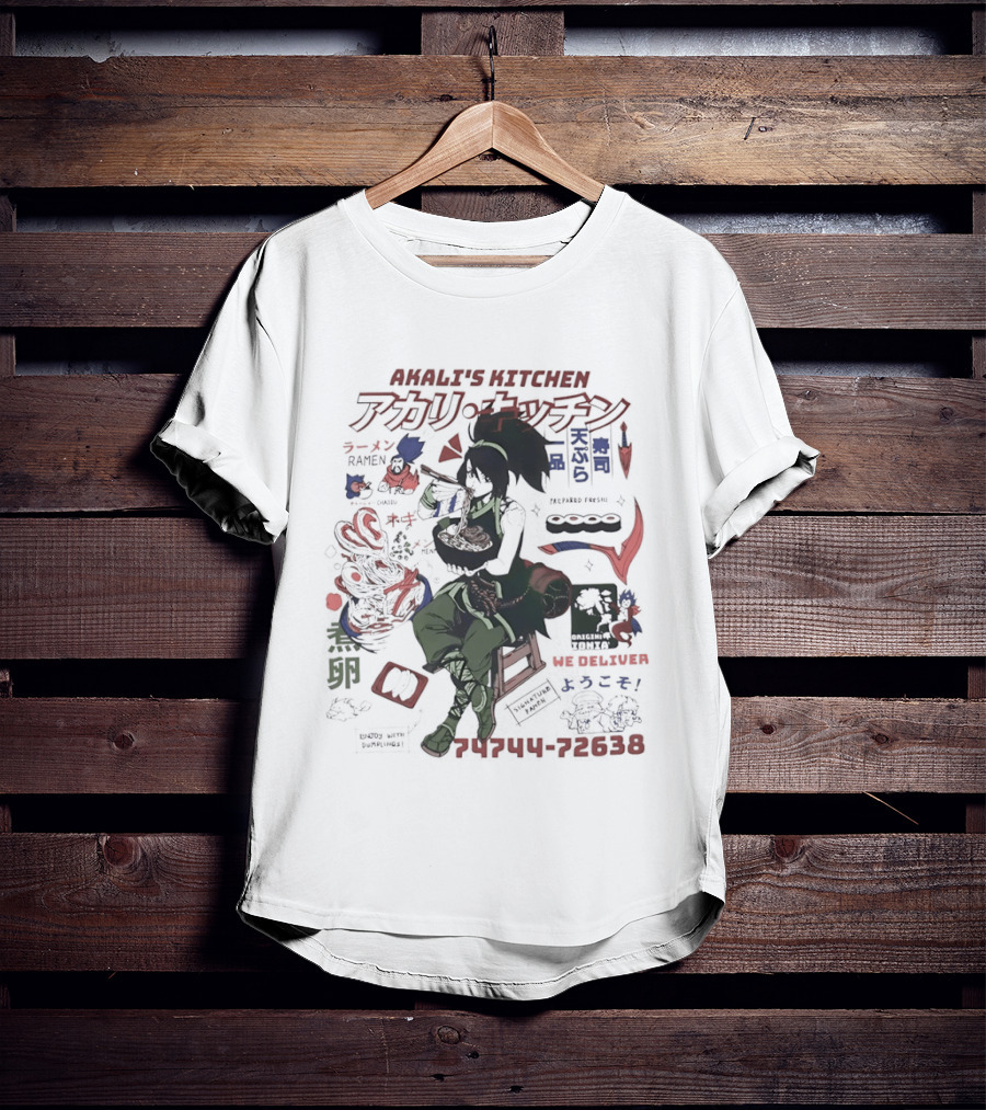 Akali's Kitchen Ramen Delivery Anime Noodle T-Shirt