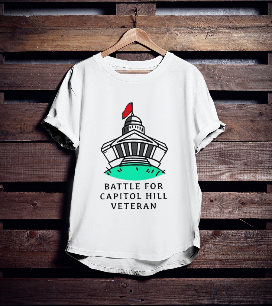 Battle For Capitol Hill Veteran UFO Dome Red Flag T-Shirt