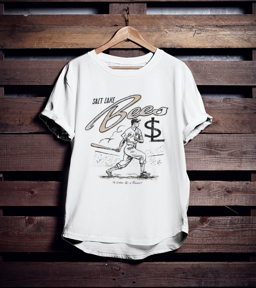 Salt Lake Bees Golden Age Batter Historic Baseball Image T-Shirt