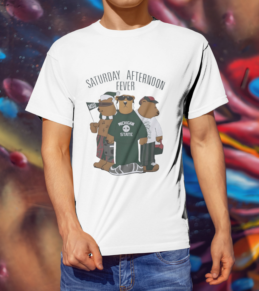 Michigan State Spartans Three Bears Saturday Afternoon Fever MSU T-Shirt