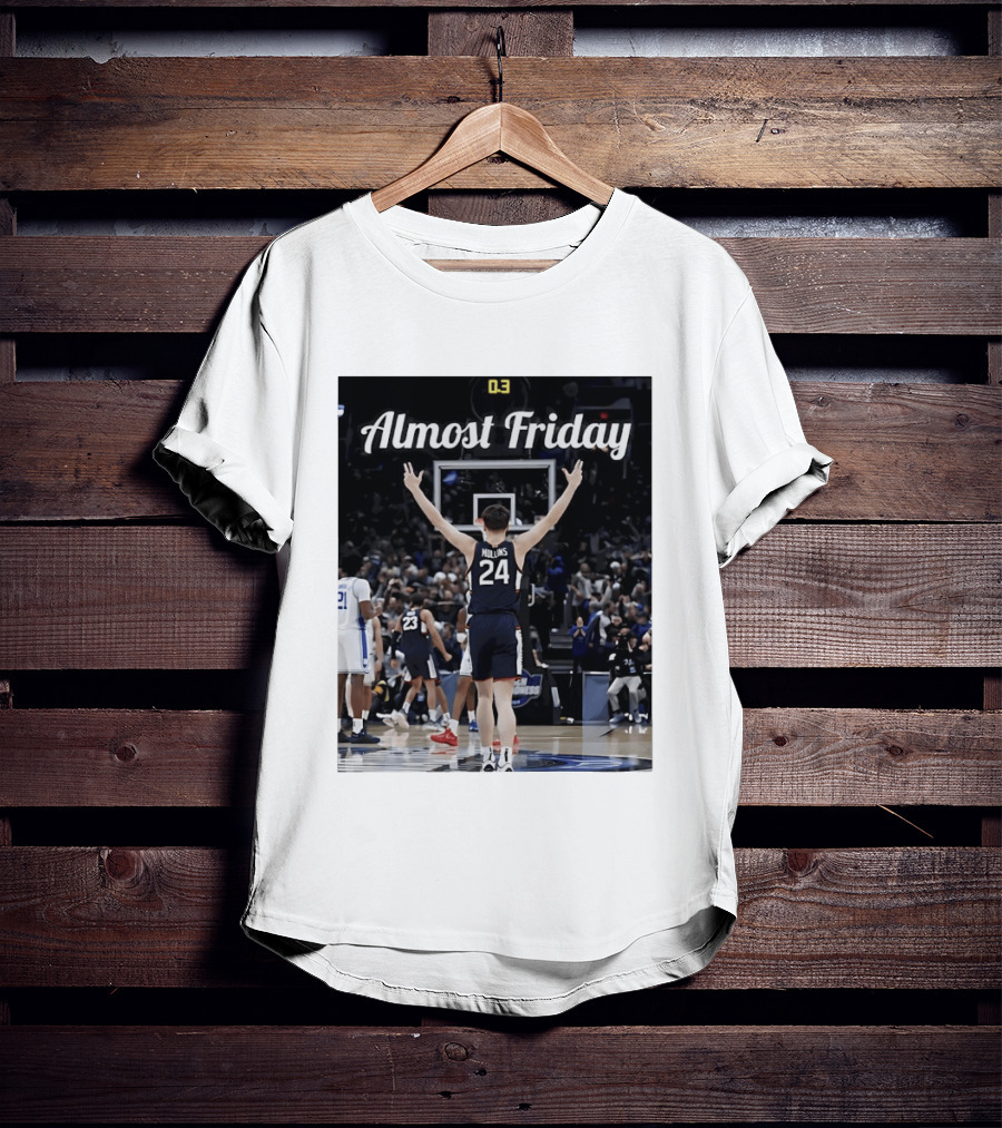 UConn Huskies March Madness Almost Friday Basketball Court Triumph T-Shirt