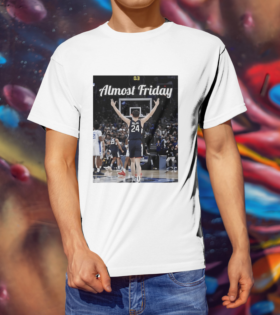 UConn Huskies March Madness Almost Friday Basketball Court Triumph T-Shirt