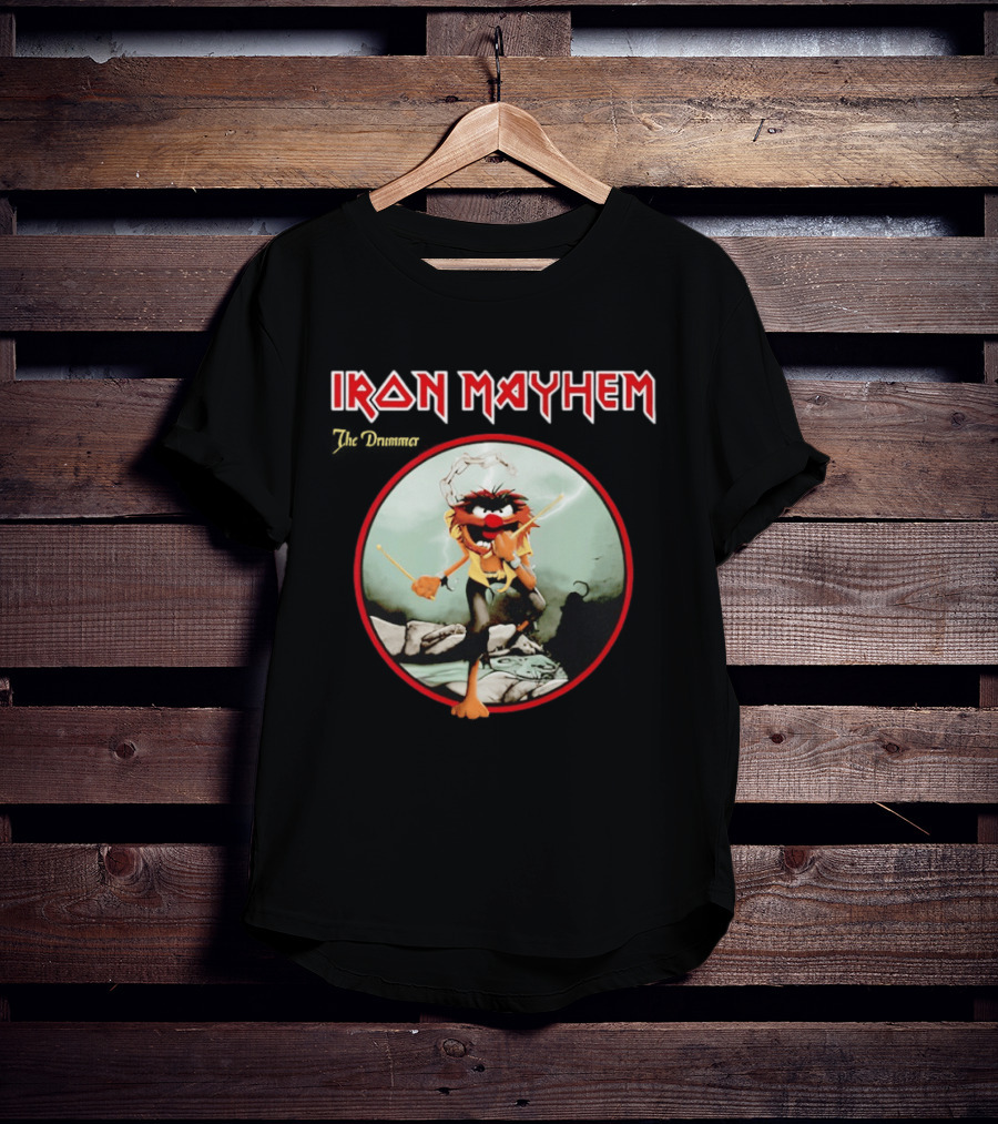 Animal The Muppets Iron Mayhem Rock Band Drummer T-Shirt