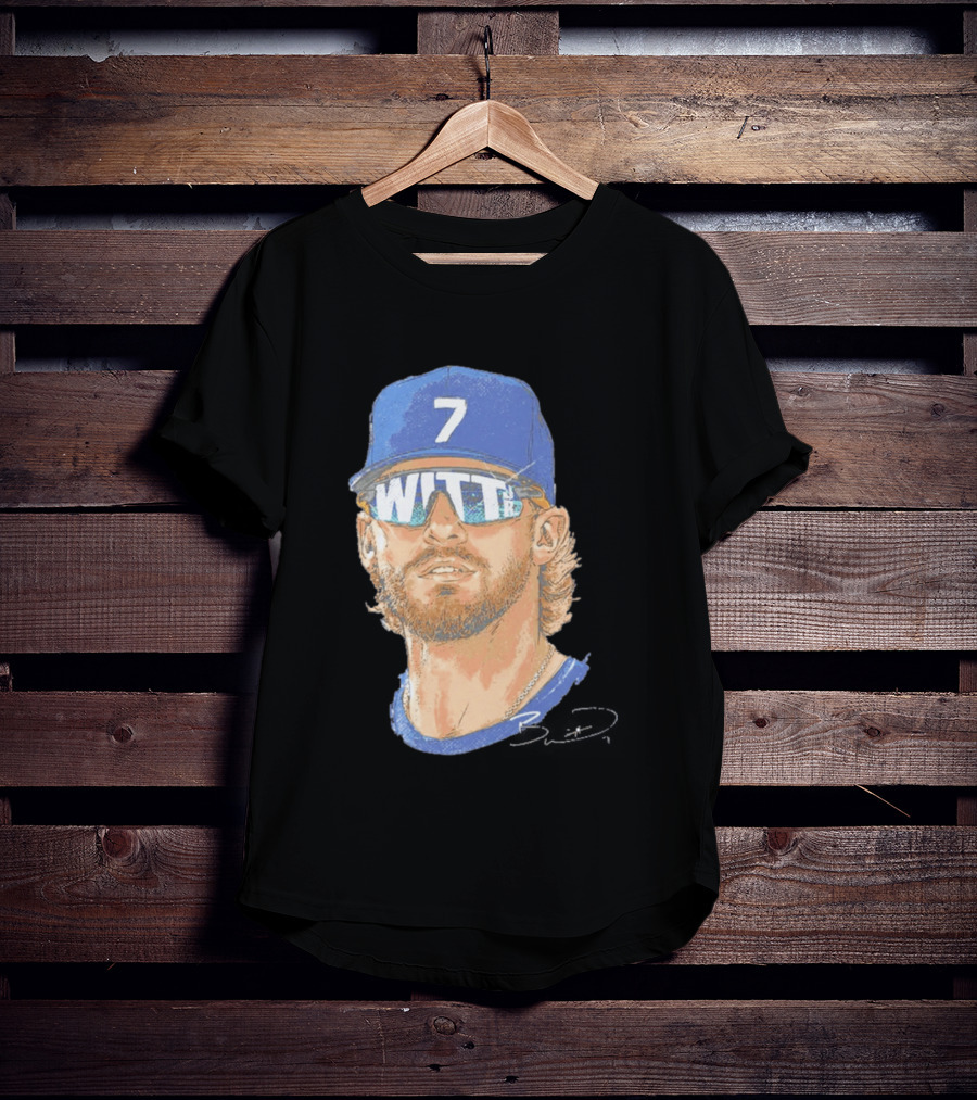 Bobby Witt Jr Kansas City Royals Sunglasses Blue Cap Number 7 T-Shirt