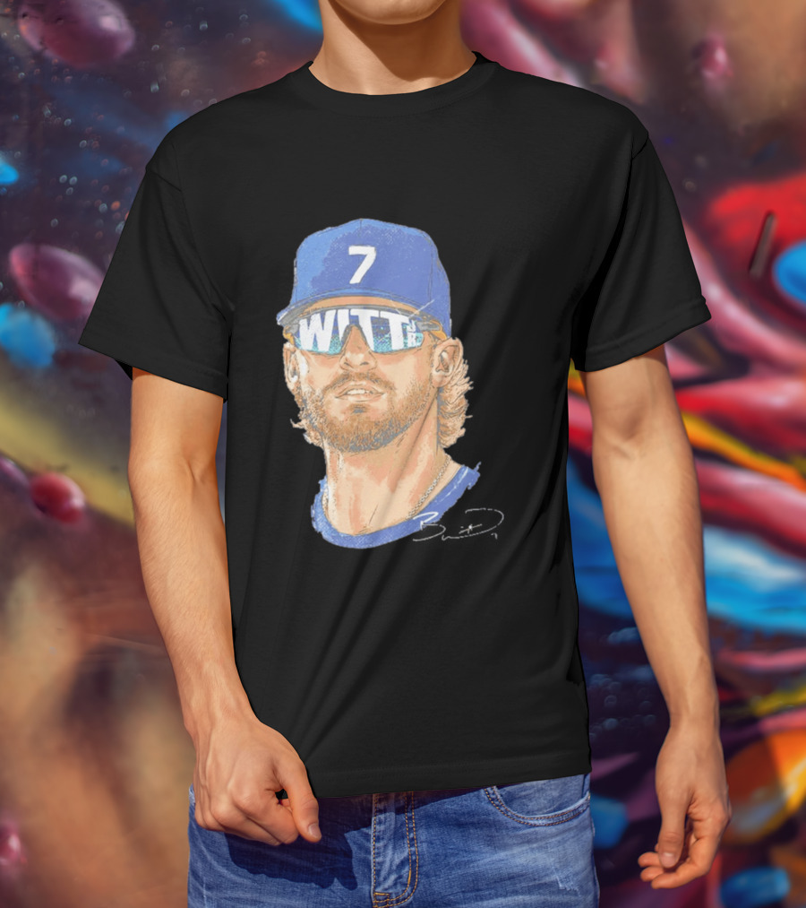 Bobby Witt Jr Kansas City Royals Sunglasses Blue Cap Number 7 T-Shirt