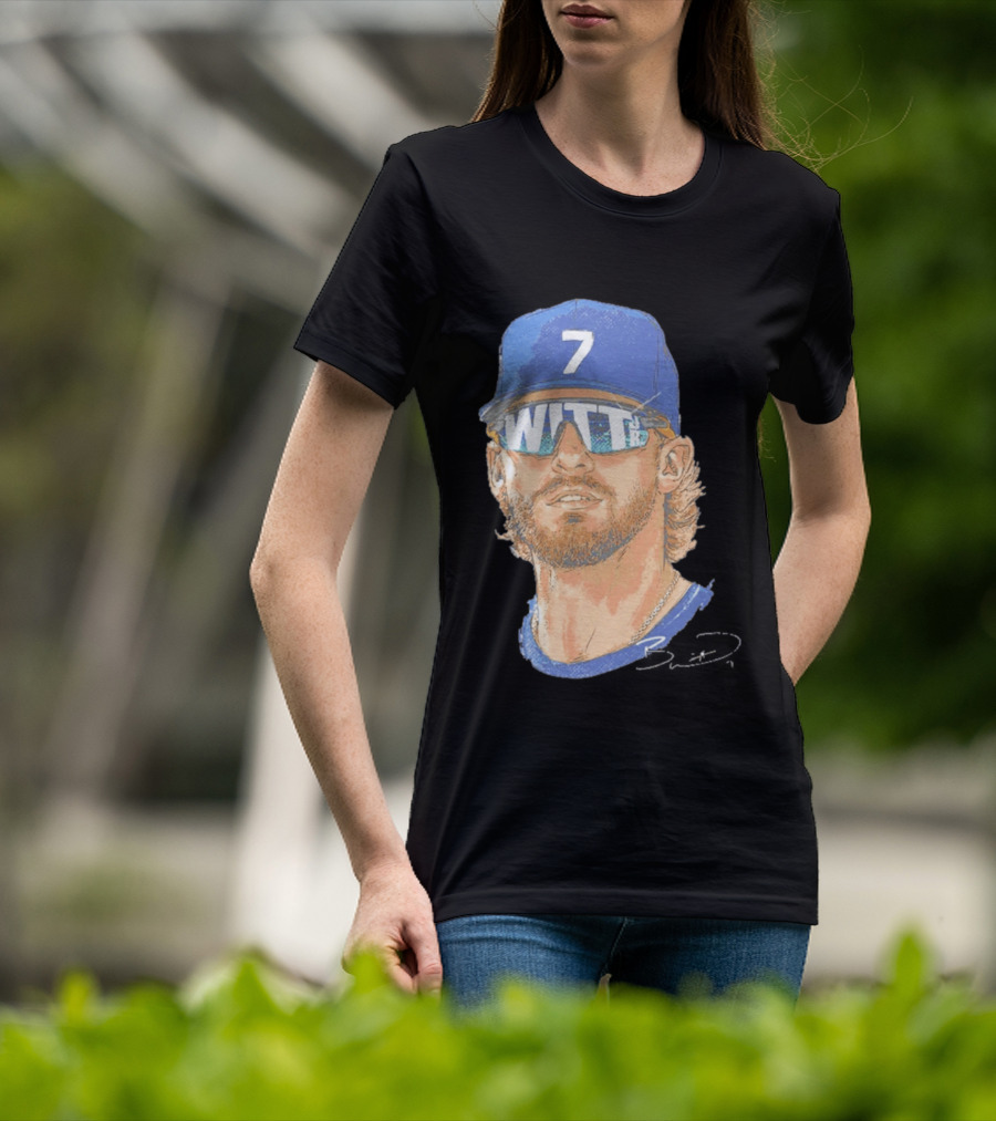 Bobby Witt Jr Kansas City Royals Sunglasses Blue Cap Number 7 T-Shirt