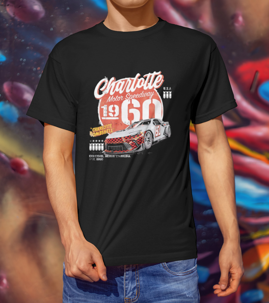 Charlotte Motor Speedway 1960 Bombshell Classic Racing USA T-Shirt