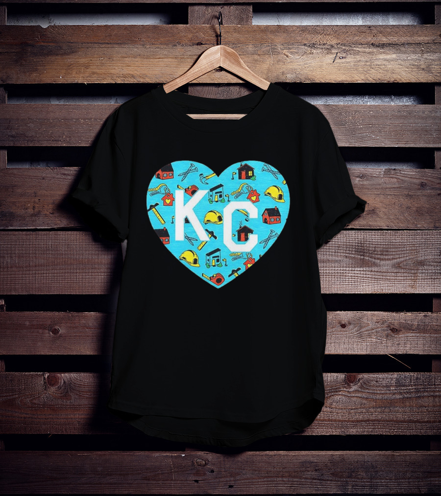 Habitat For Humanity Kansas City KC Heart With Tools And Houses T-Shirt