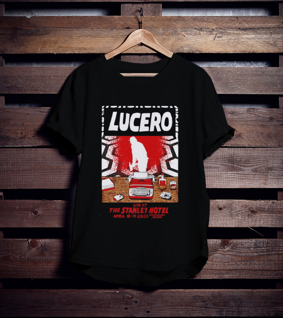 LUCERO Estes Park CO 2026 Red Typewriter Scene T-Shirt