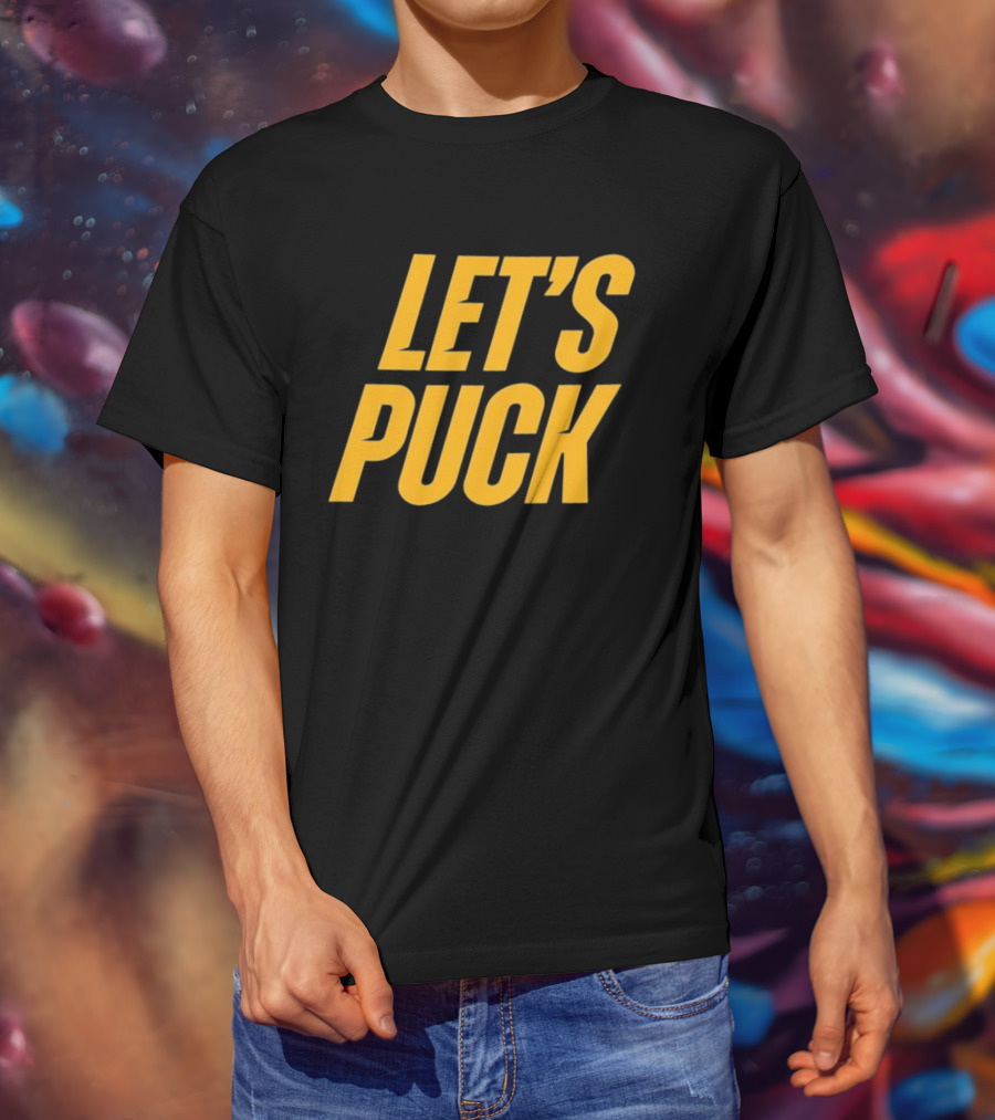 Heated Rivalry Let's Puck Bold Yellow T-Shirt
