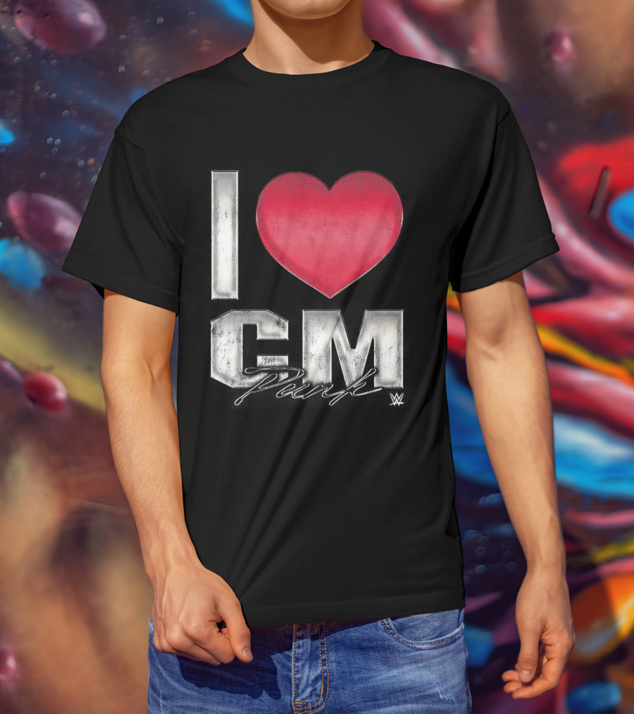 CM Punk I Heart WWE Love T-Shirt