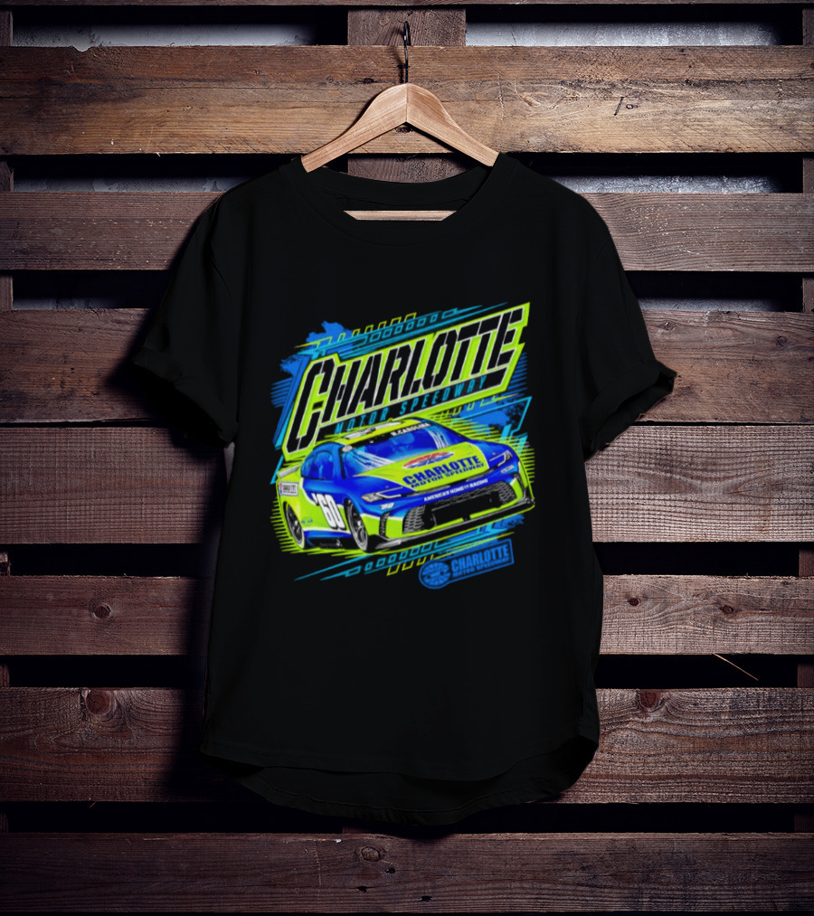 Charlotte Motor Speedway Neon Car Racing Experience T-Shirt