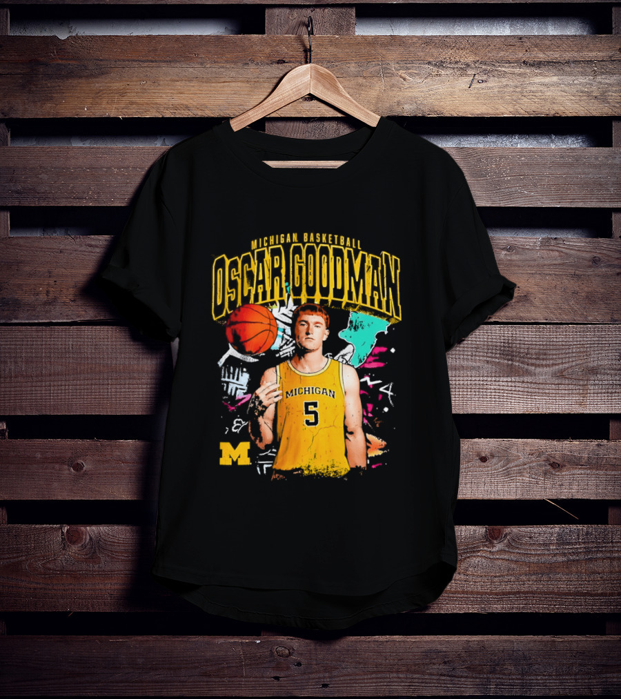 Oscar Goodman 5 Michigan Basketball Wolverines Player 2026 T-Shirt