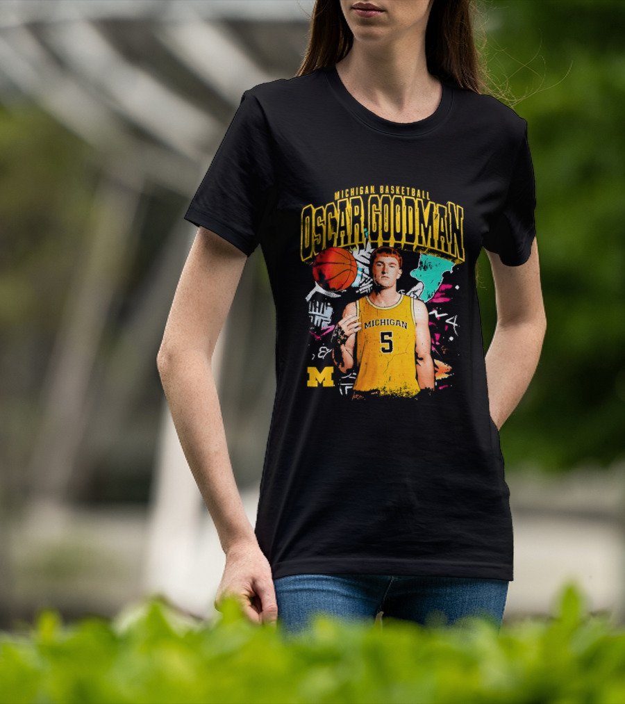 Oscar Goodman 5 Michigan Basketball Wolverines Player 2026 T-Shirt