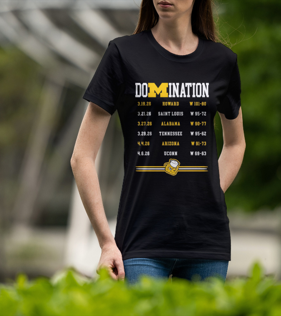 Domination Michigan Wolverines Howard Saint Louis Alabama Tennessee Arizona UConn Basketball Victories T-Shirt