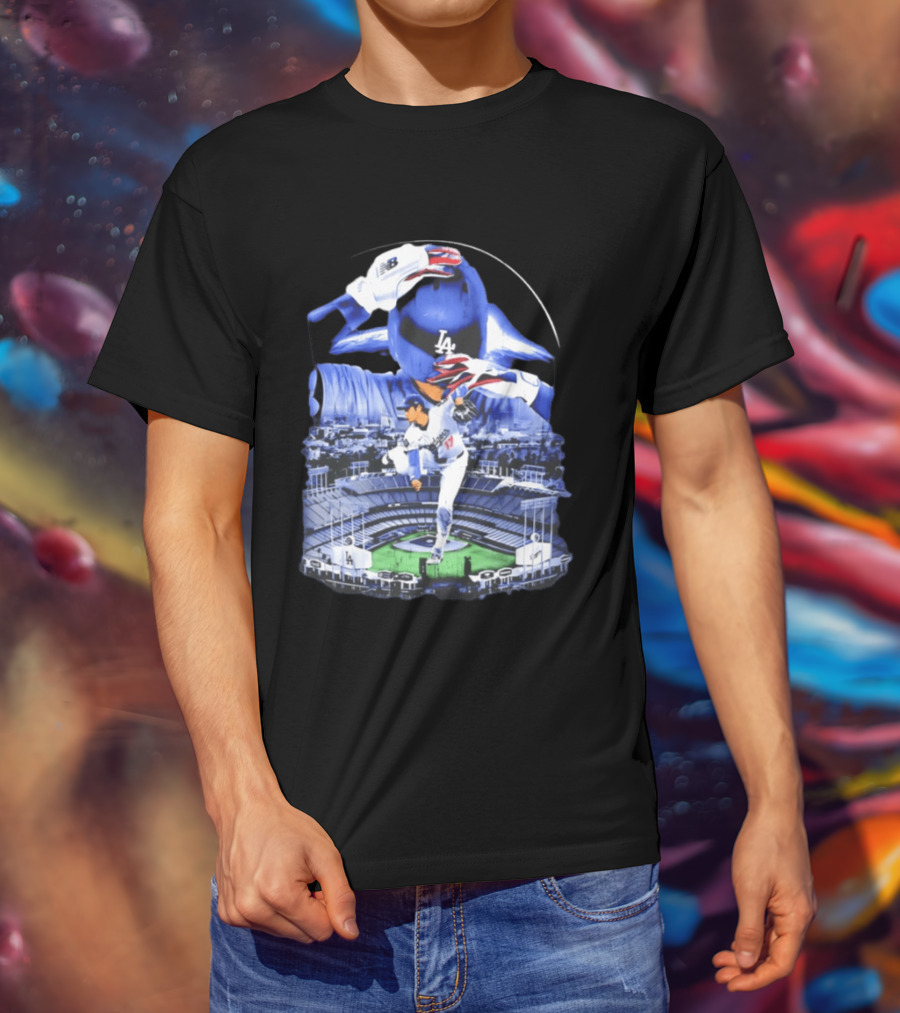 Shohei Ohtani Los Angeles Dodgers Stadium Player Action And Team Spirit T-Shirt