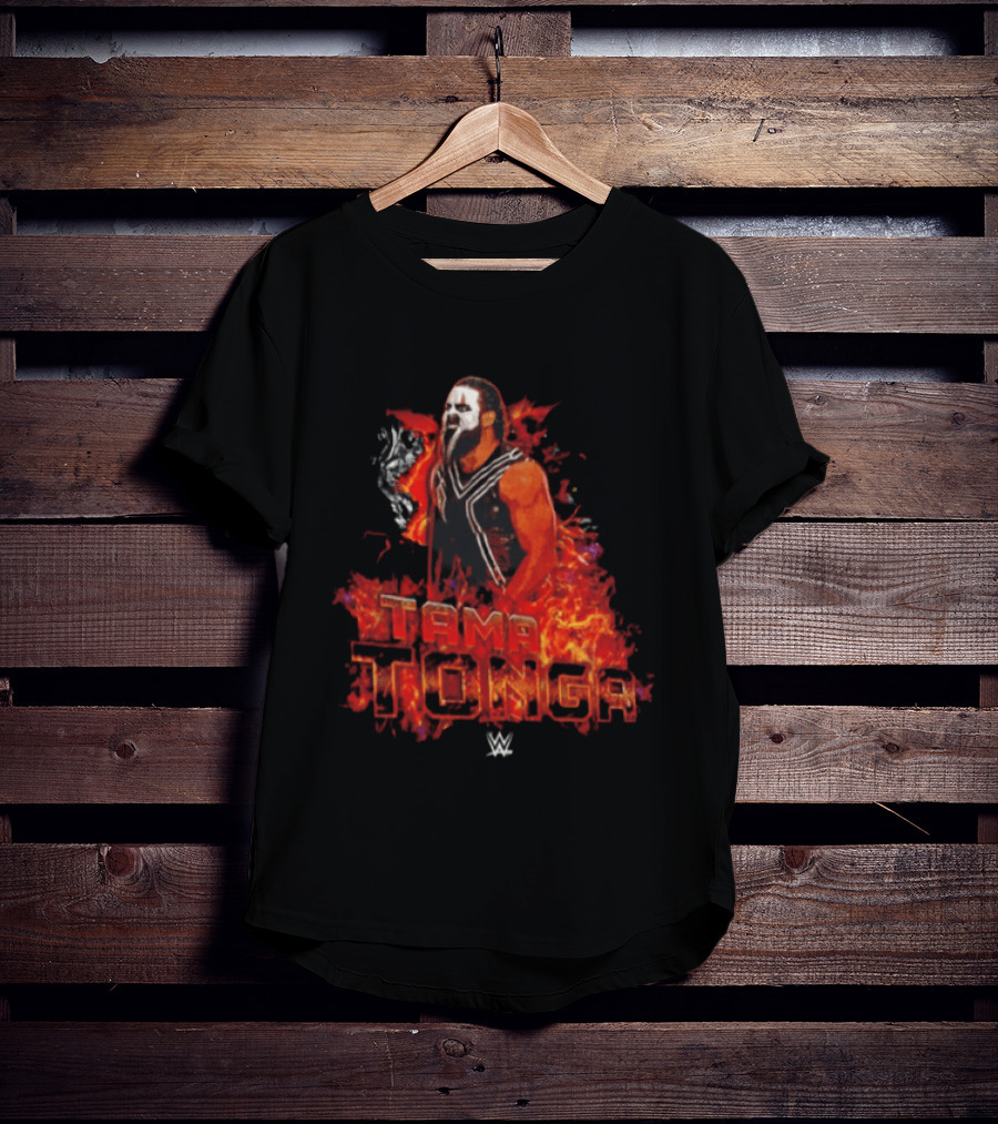 Tama Tonga WWE Flames Wrestling Face Paint Fiery T-Shirt