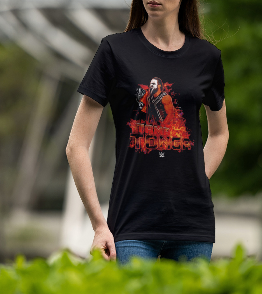 Tama Tonga WWE Flames Wrestling Face Paint Fiery T-Shirt