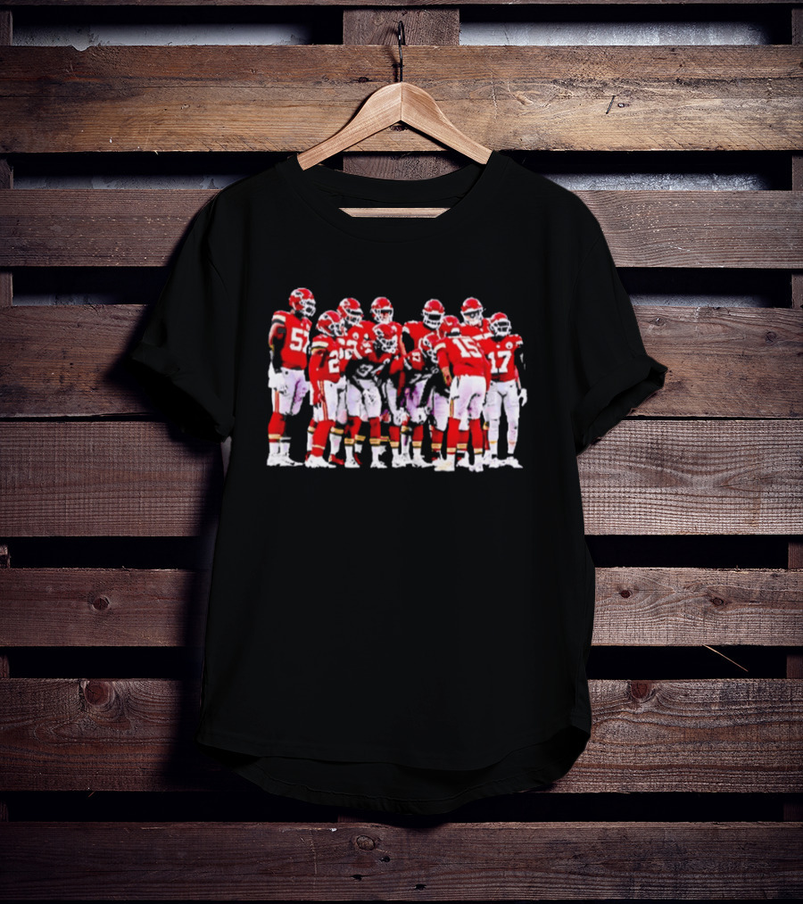 Kansas City Chiefs Players Huddle Team Spirit NFL Football T-Shirt