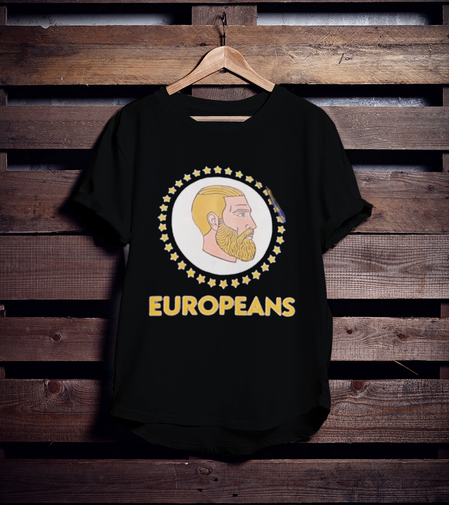 Yes Chad Europeans Stars Circle Beard T-Shirt