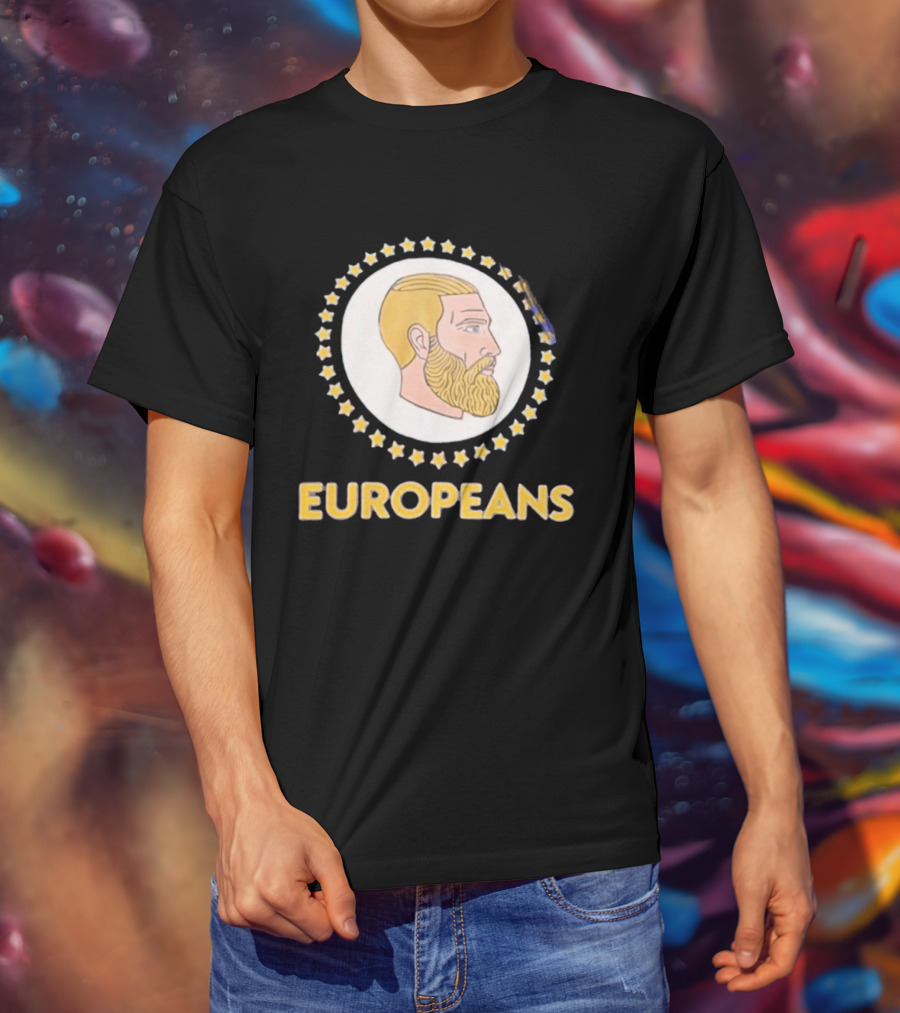 Yes Chad Europeans Stars Circle Beard T-Shirt