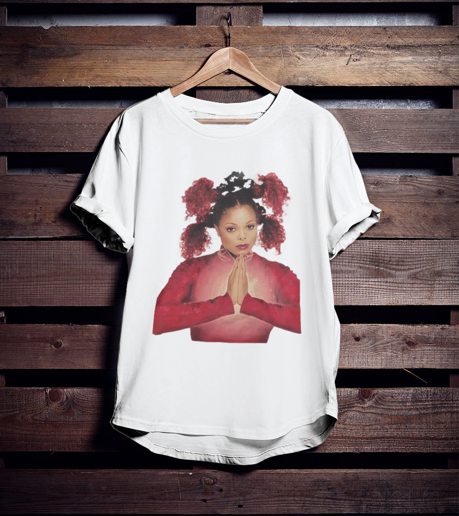 1999 Janet Jackson Velvet Rope Tour Red Outfit Praying Hands T-Shirt