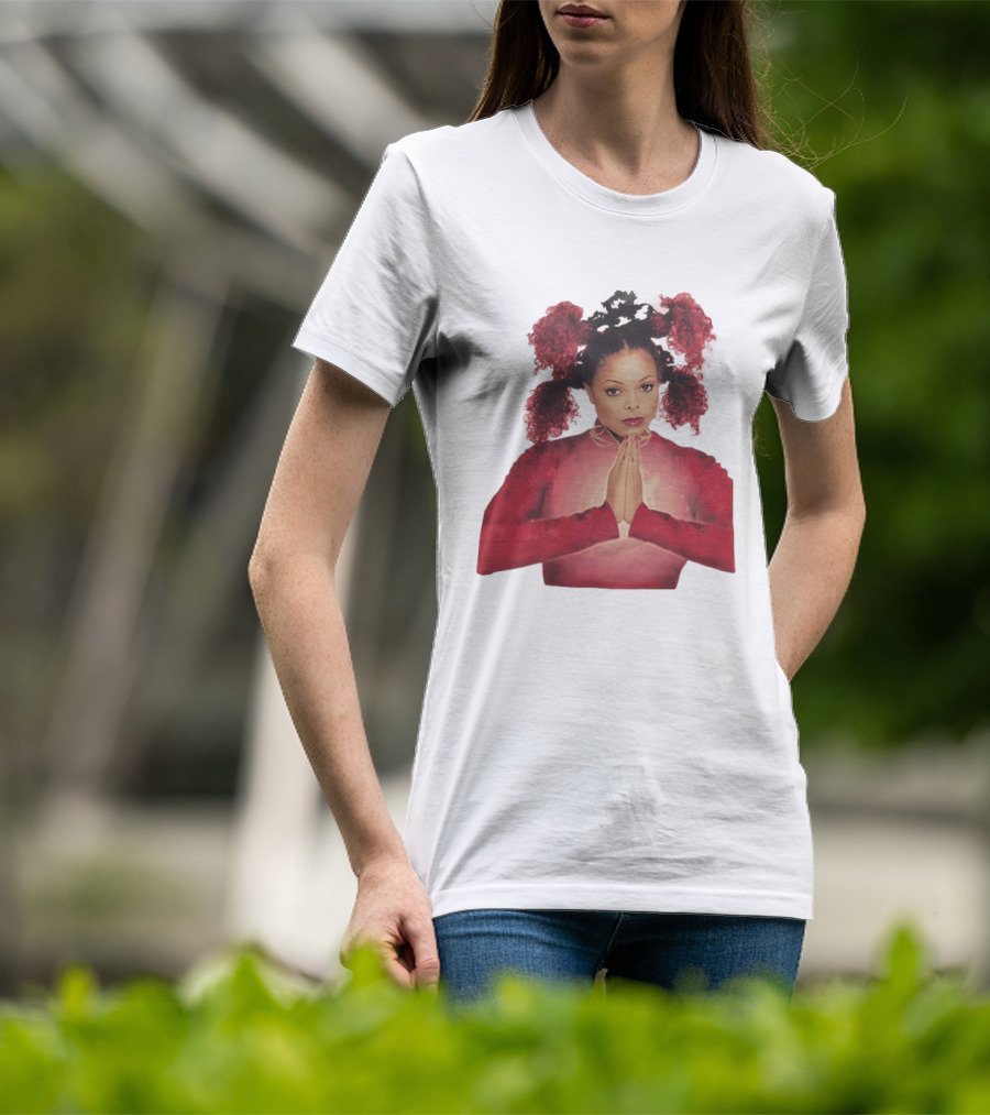 1999 Janet Jackson Velvet Rope Tour Red Outfit Praying Hands T-Shirt