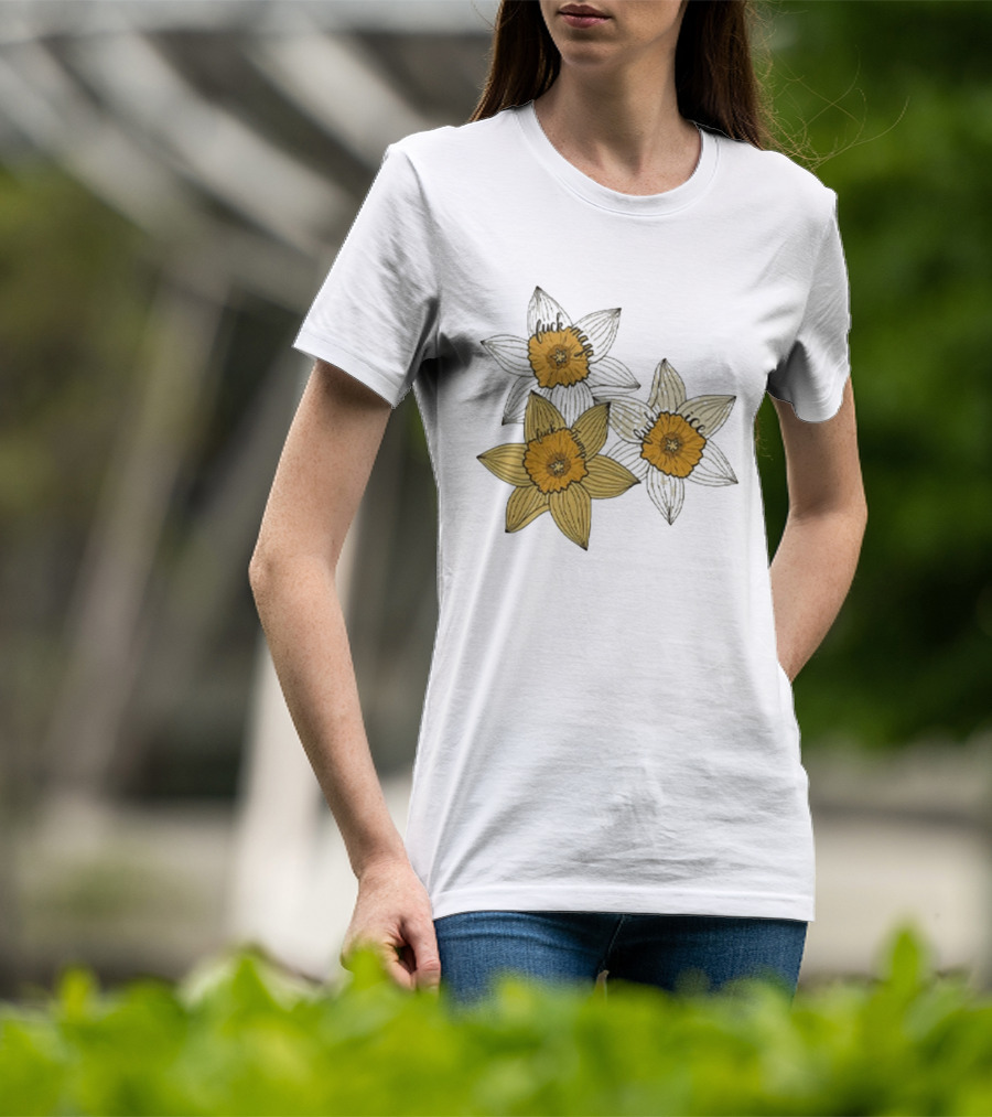 Fuck MAGA Trump ICE Yellow Daffodil Trio T-Shirt