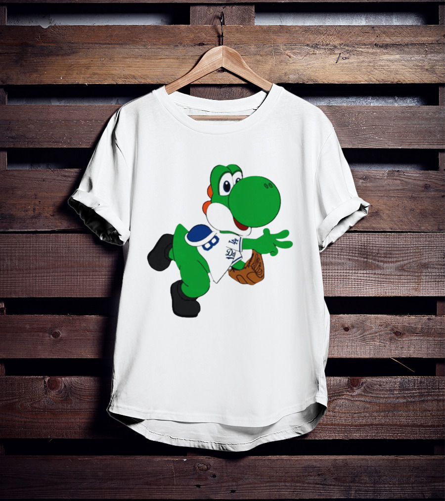 Los Angeles Dodgers Green Dinosaur Cartoon Character Toddler Staple T-Shirt