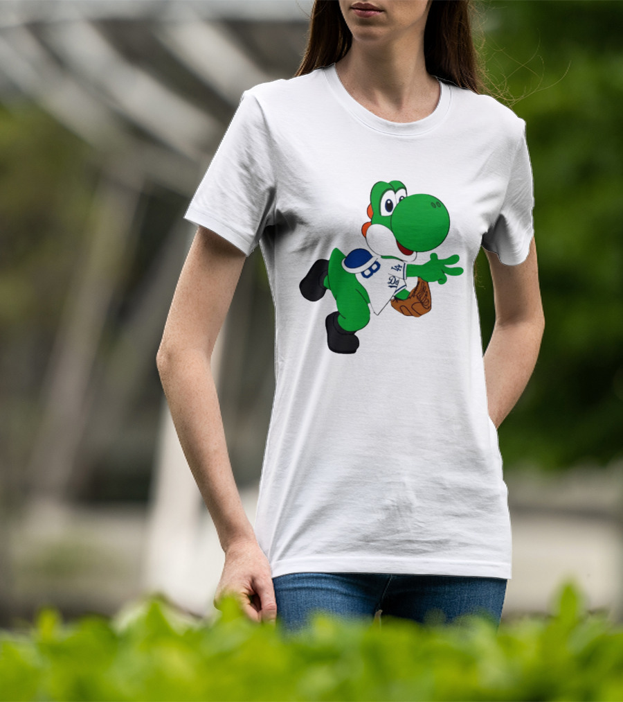 Los Angeles Dodgers Green Dinosaur Cartoon Character Toddler Staple T-Shirt