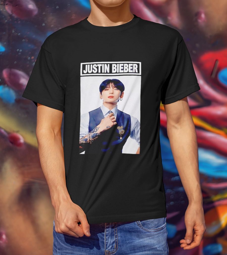Justin Bieber Jungkook Wearing Suit Tattoo T-Shirt